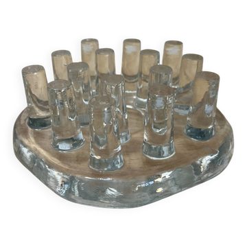 Glass tea warmer and candle holder - Georgshütte style