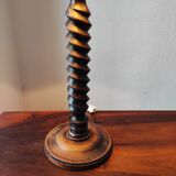 Vintage French lamp 1950/60 in turned wood