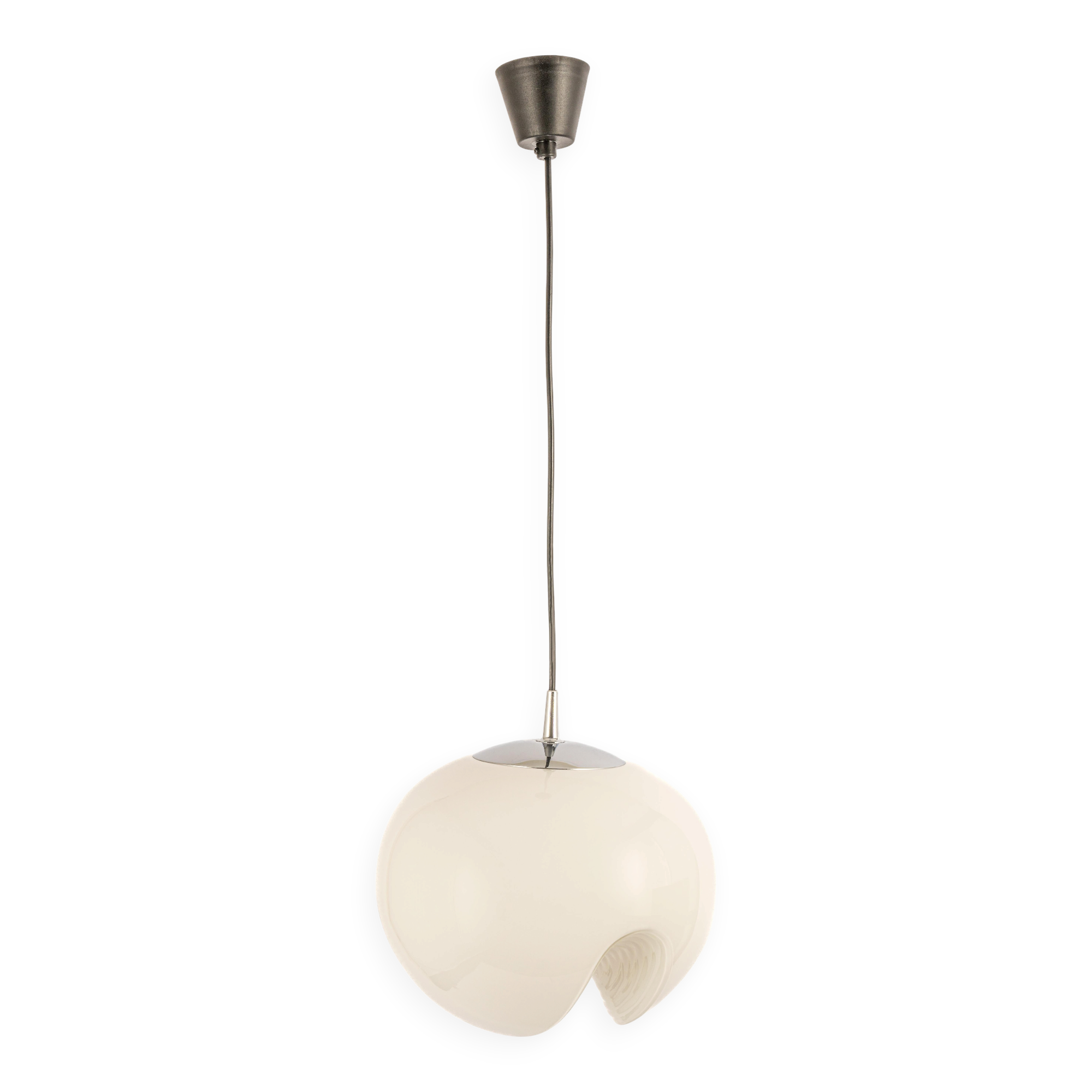 Opaline glass pendant lamps by Peill & Putzler, Germany, 1970s