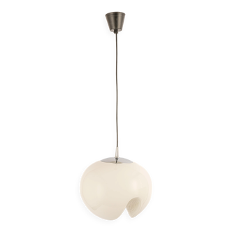 Opaline glass pendant lamps by Peill & Putzler, Germany, 1970s