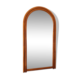 Large Scandinavian style arc wall mirror in bamboo