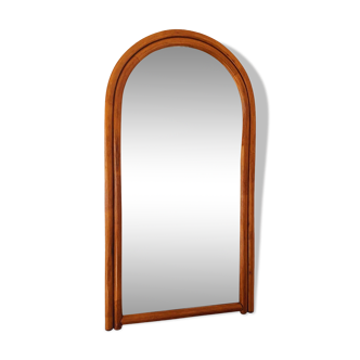 Grand miroir arc mural style scandinave en bambou