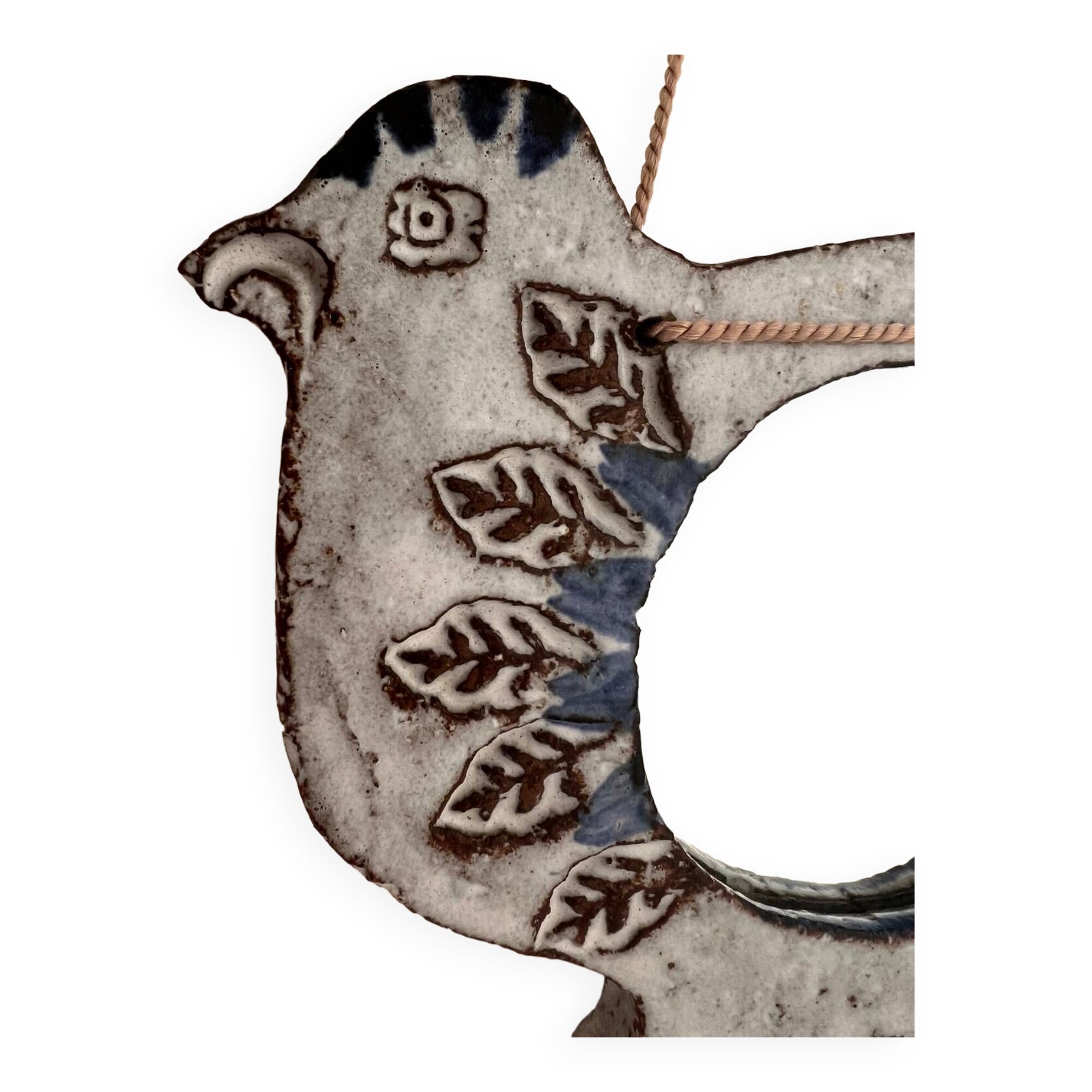 Vallauris earthenware bird mirror