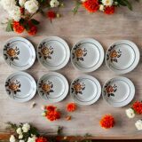 8 antique flat plates in Saint-Amand earthenware (Nord)