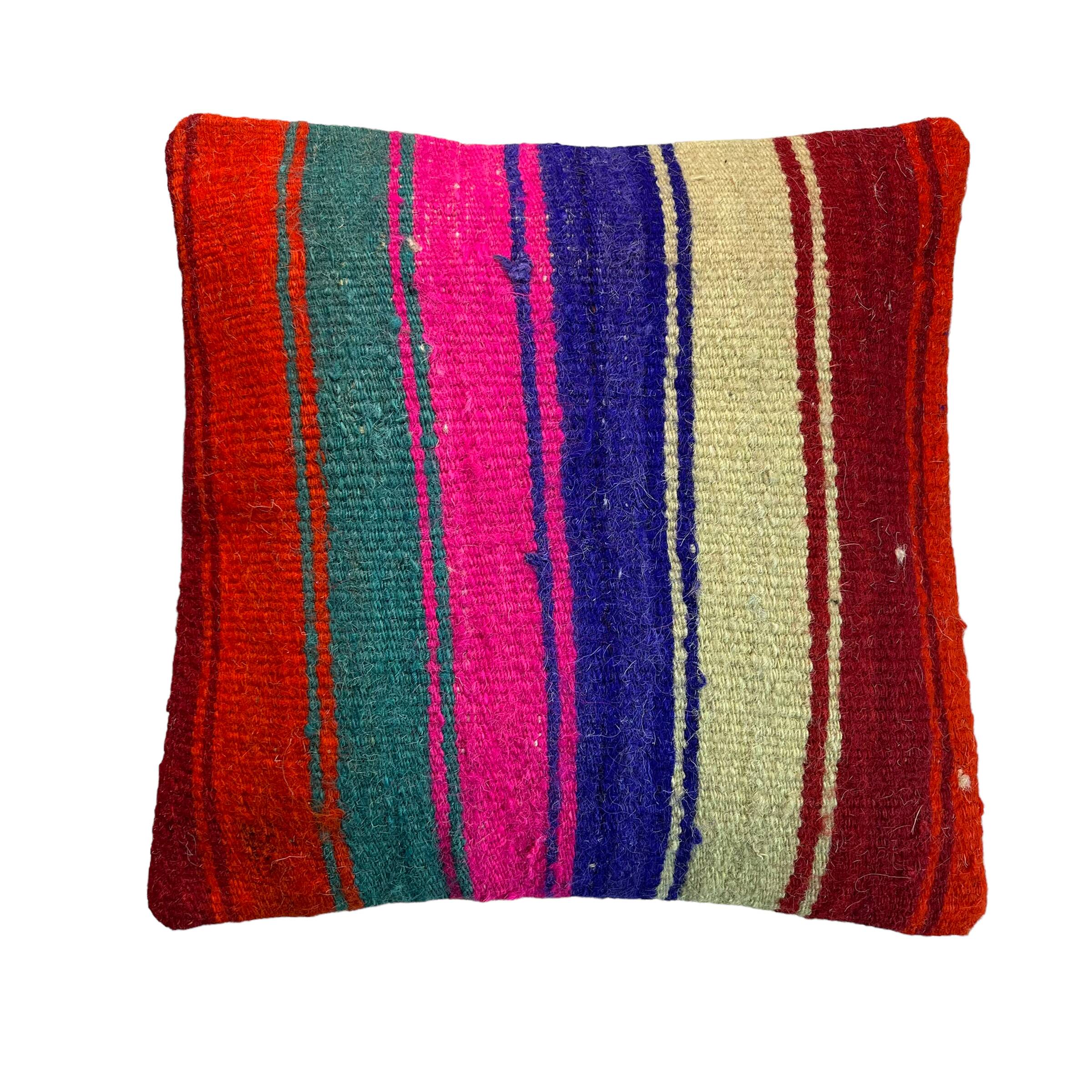 Vintage turkish kilim cushion cover , 40 x 40 cm