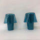 Set of 2 vintage table lamps Ikea Gavik mushroom blue glass