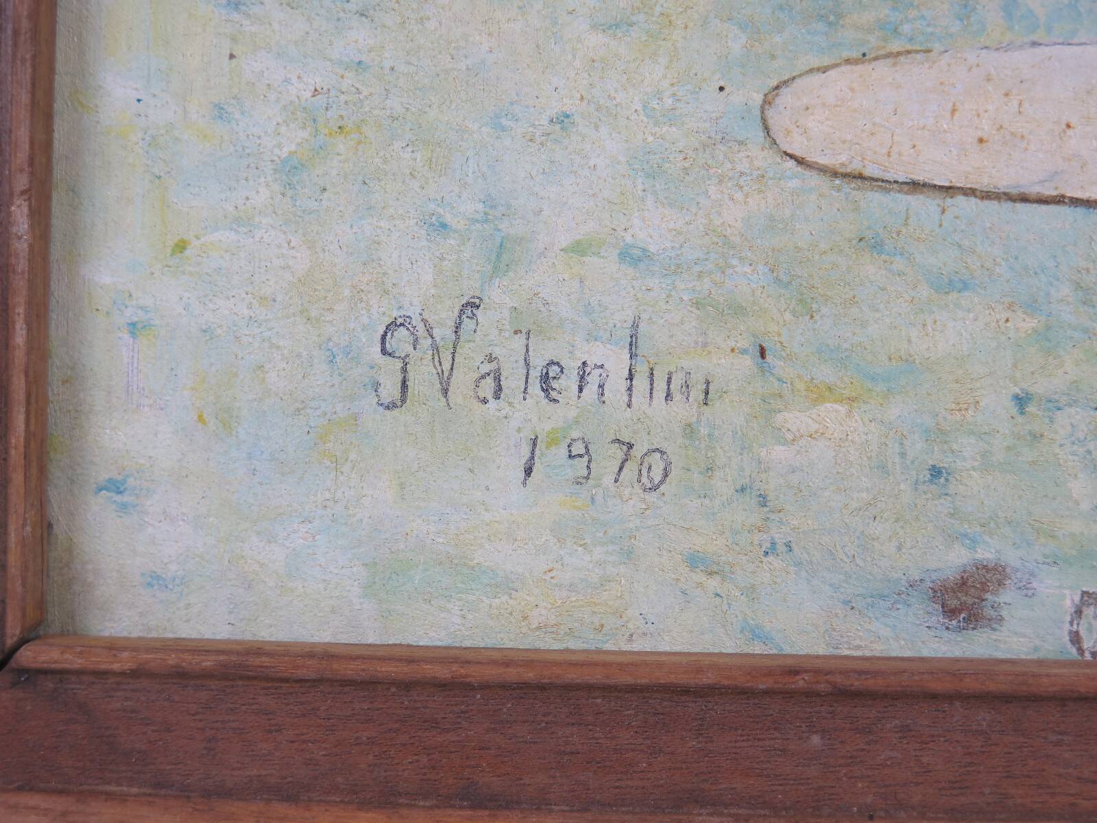 Oil painting still life signed and dated, painted on board with frame B8