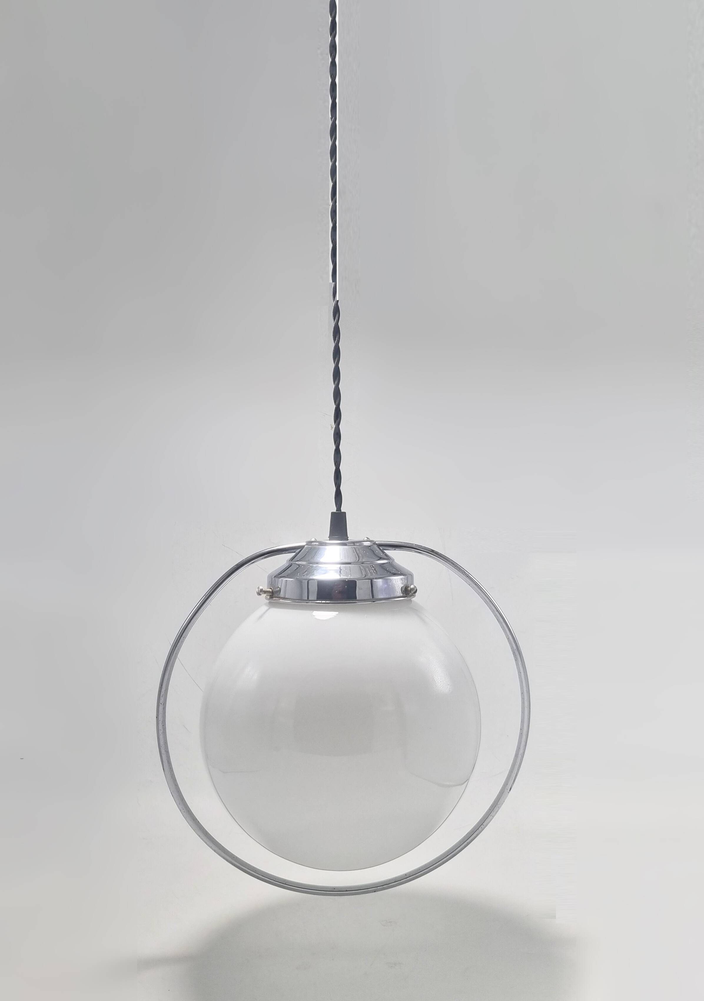 Opaline globe pendant
