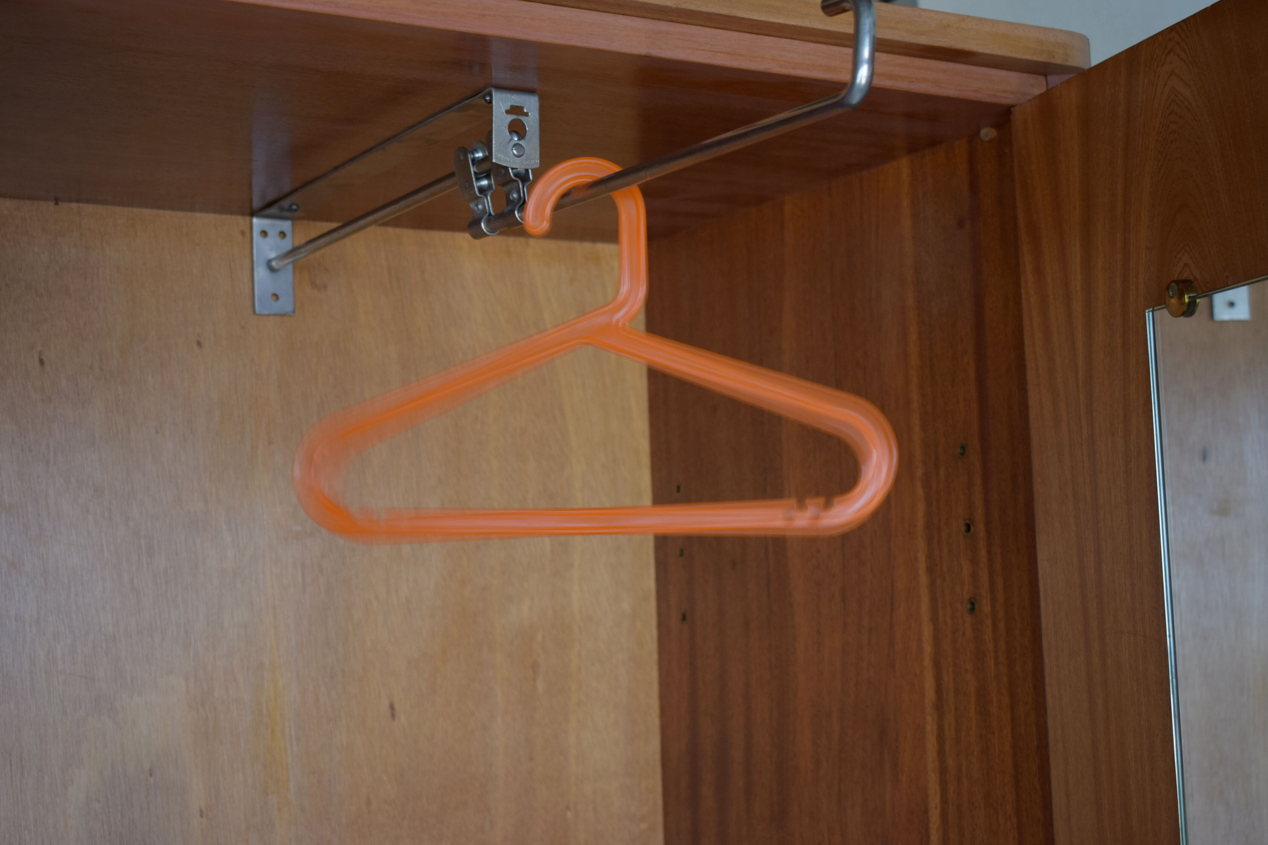 Parisian wardrobe in natural blond mahogany from the 1960s