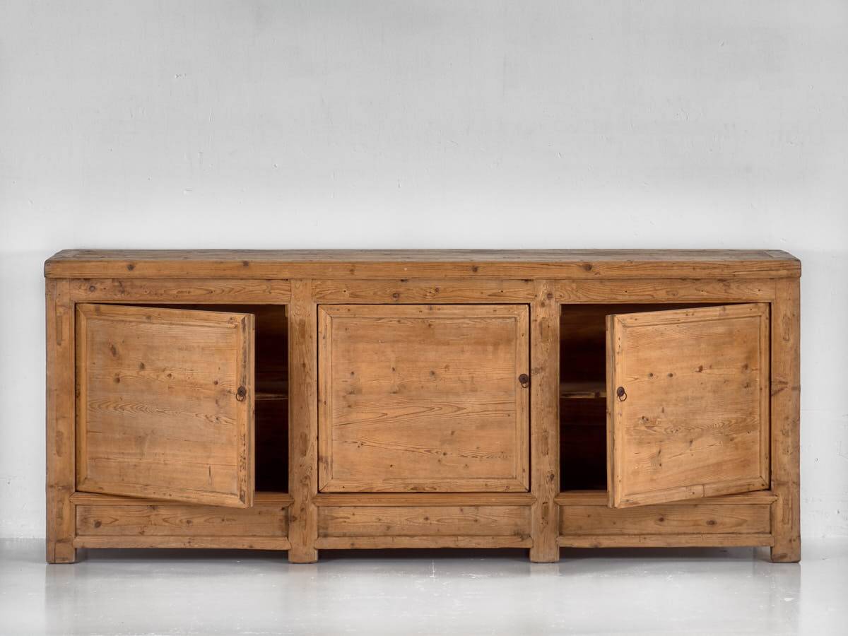 Antique wooden three-door sideboard (circa 1920)