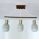 Vintage Scandinavian Pendant Light Teak Glass