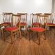 Ensemble de 6 chaises de salle à manger en bois sixties