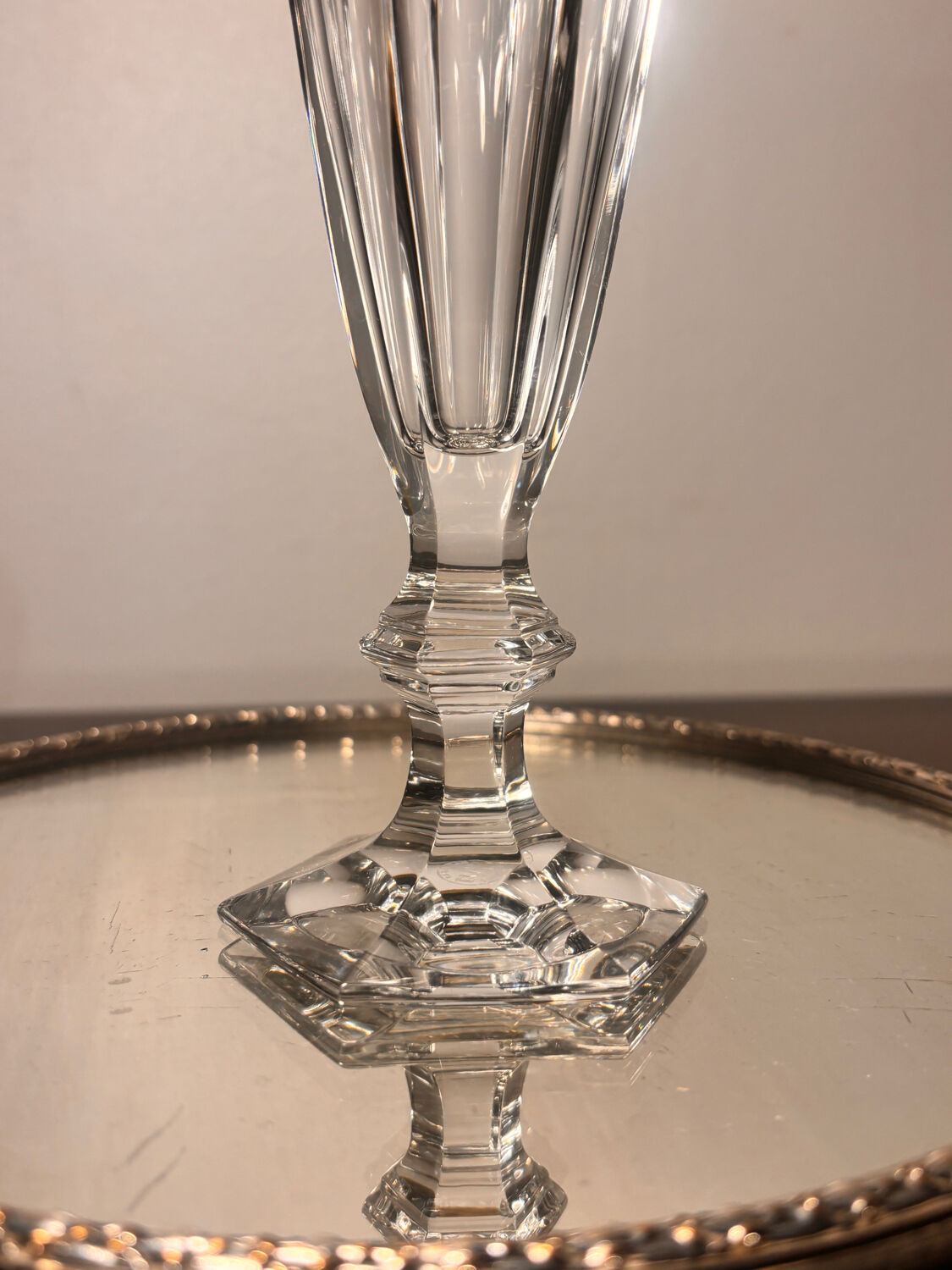 Baccarat Harcourt flute, 1841, signed