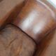 Vintage Dutch cognac coloured leather club chair, set of 2 with footstool