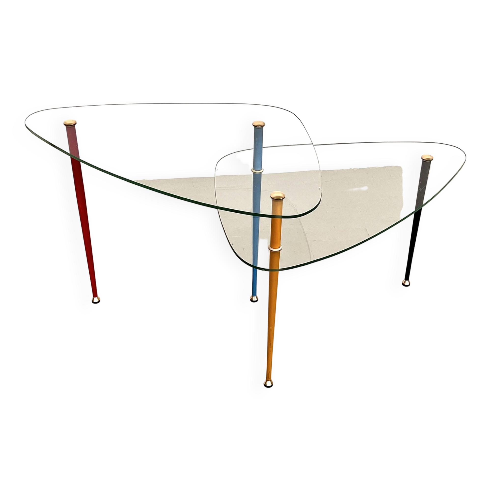 Italian Arlecchino Side Table in Glass by Edoardo Paoli for Vitrex