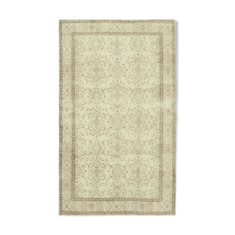 Hand-Knotted Wool Turkish Beige Carpet 170 cm x 276 cm