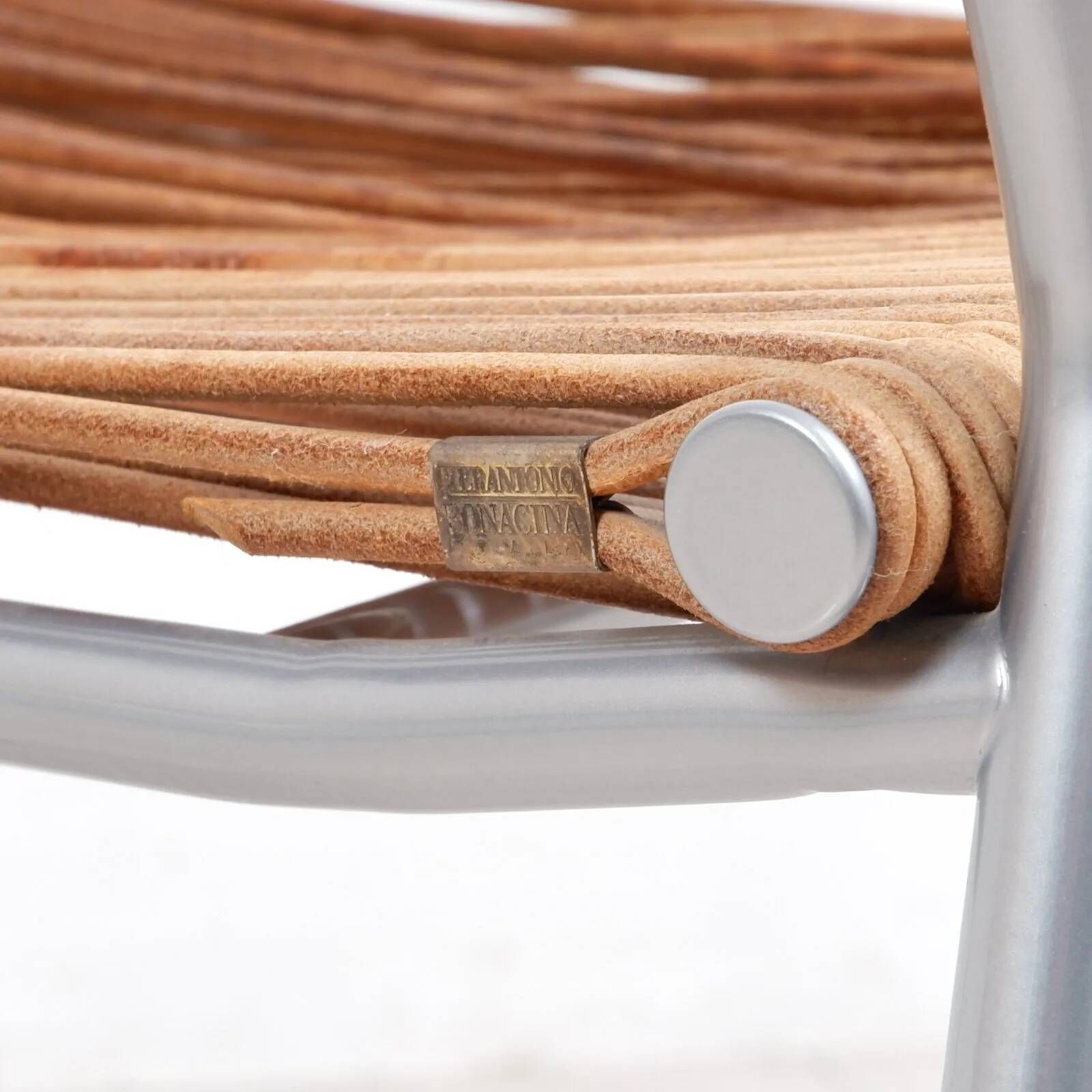 “Miss B” steel lacquered aluminium classic chair by Tito Agnoli