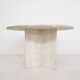 Vintage travertine round dining table, The Netherlands 1970's