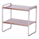 Table d'appoint Bauhaus tchèque en noyer et acier chromé, années 1930