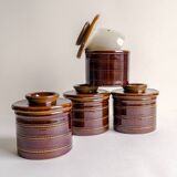 Brown glazed stoneware butter dish