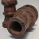 Two vintage turned wood pen and pencil pots