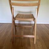 Chaise pliante en hêtre année 60