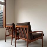 2 Vintage teak armchairs by Arne Vodder for Glostrup from Denmark