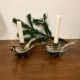 Brass peacock candle holder