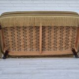 1970s, Danish 2 seater sofa, original condition, green furniture velour, beech wood legs.