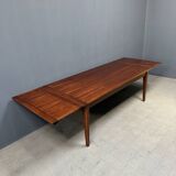 Large antique style oak extendable dining table
