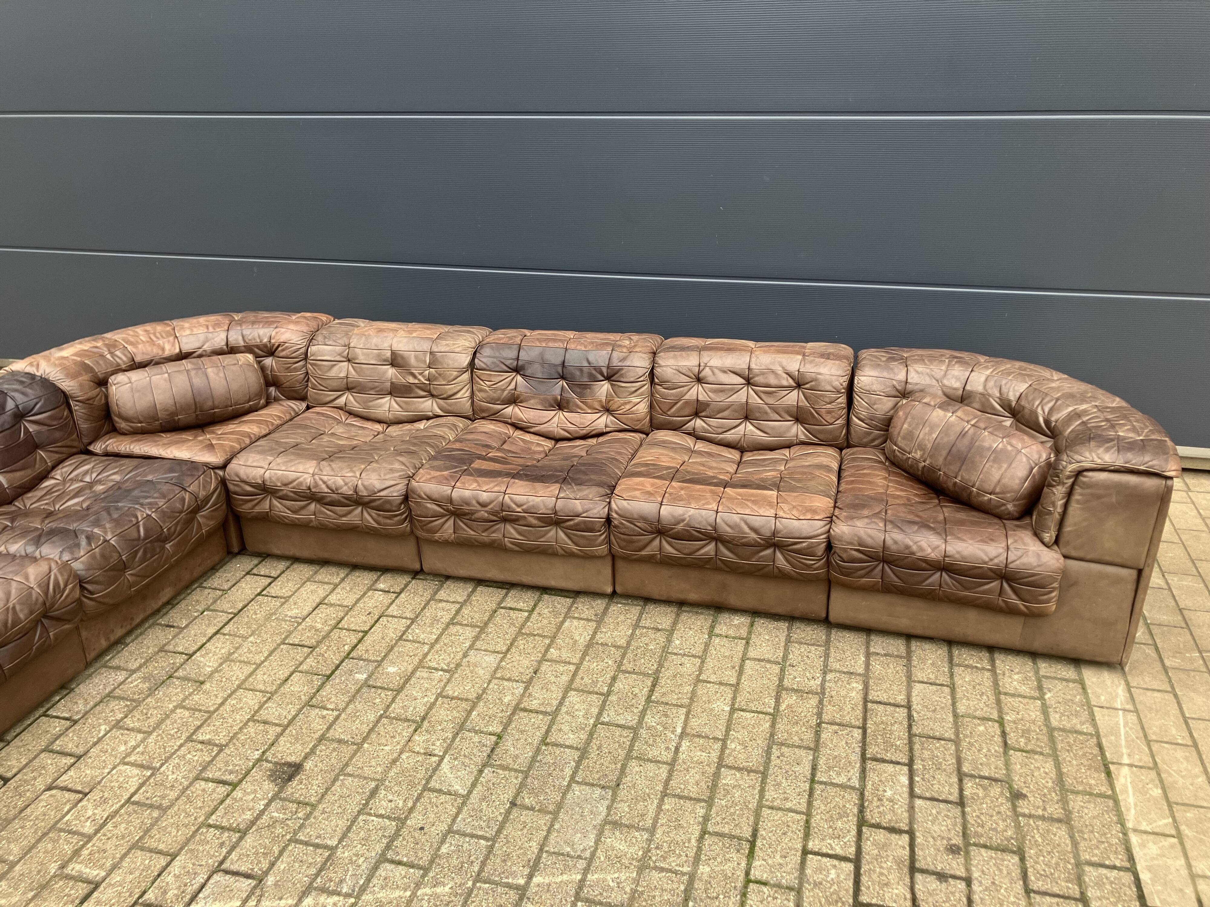 Prachtige De Sede Ds11, 7-delige set in brown patchwork