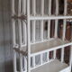 White rattan library.