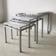White mid-century modern nesting tables, modernist design, 1960s