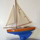 Basin sailboat "Tirot 500" navigable wood, antique toy with pretty vintage colors