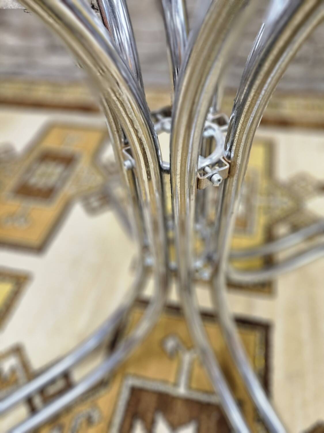 Vintage smoked glass dining table, Italy 1970s