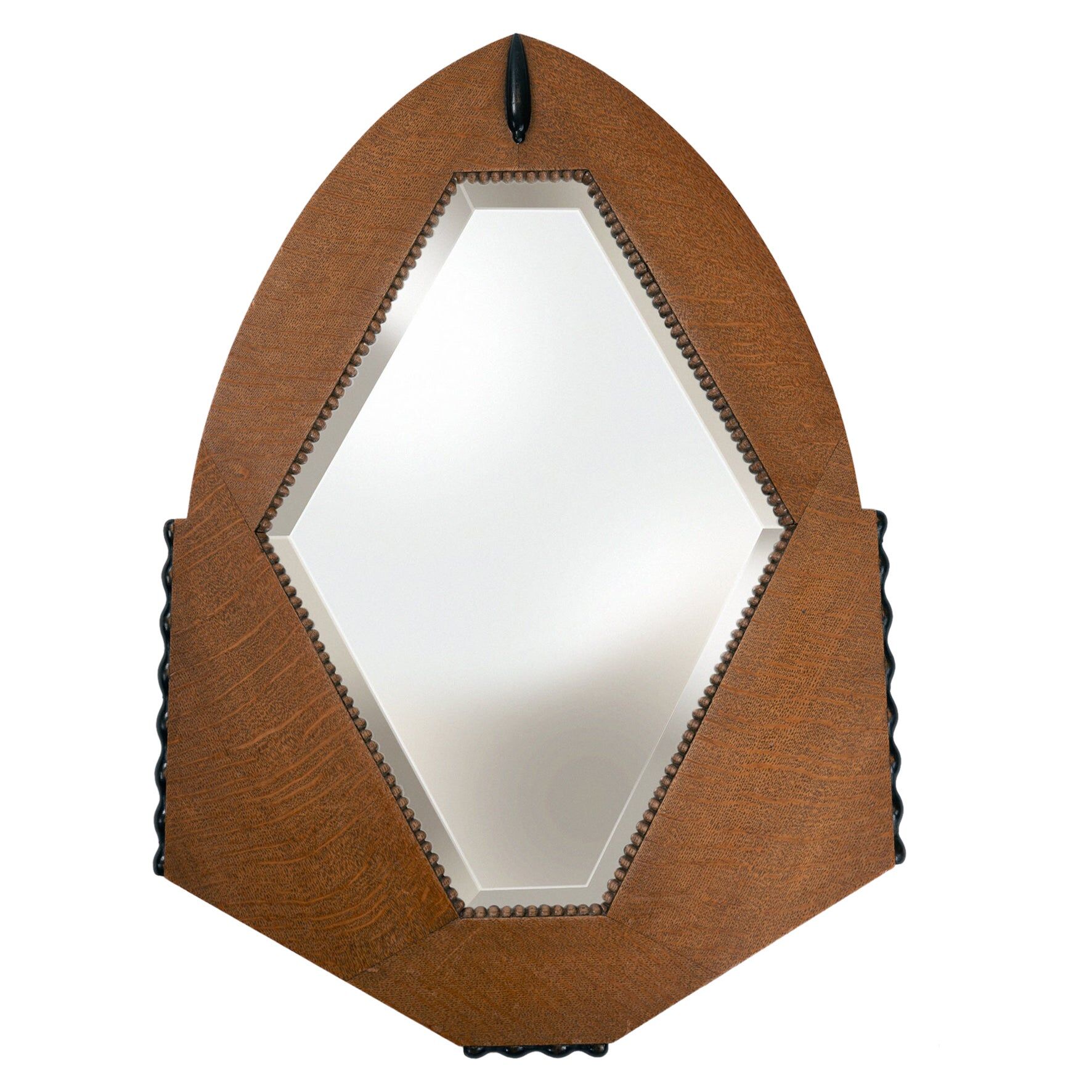 Dutch Art Deco Mirror in Oak with Ebonized Details, 1920-1930