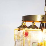 Muranoglass and brass chandelier attributed to Poliarte