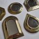 Ensemble de 5 miroirs marocains en laiton vintage 9x9cm