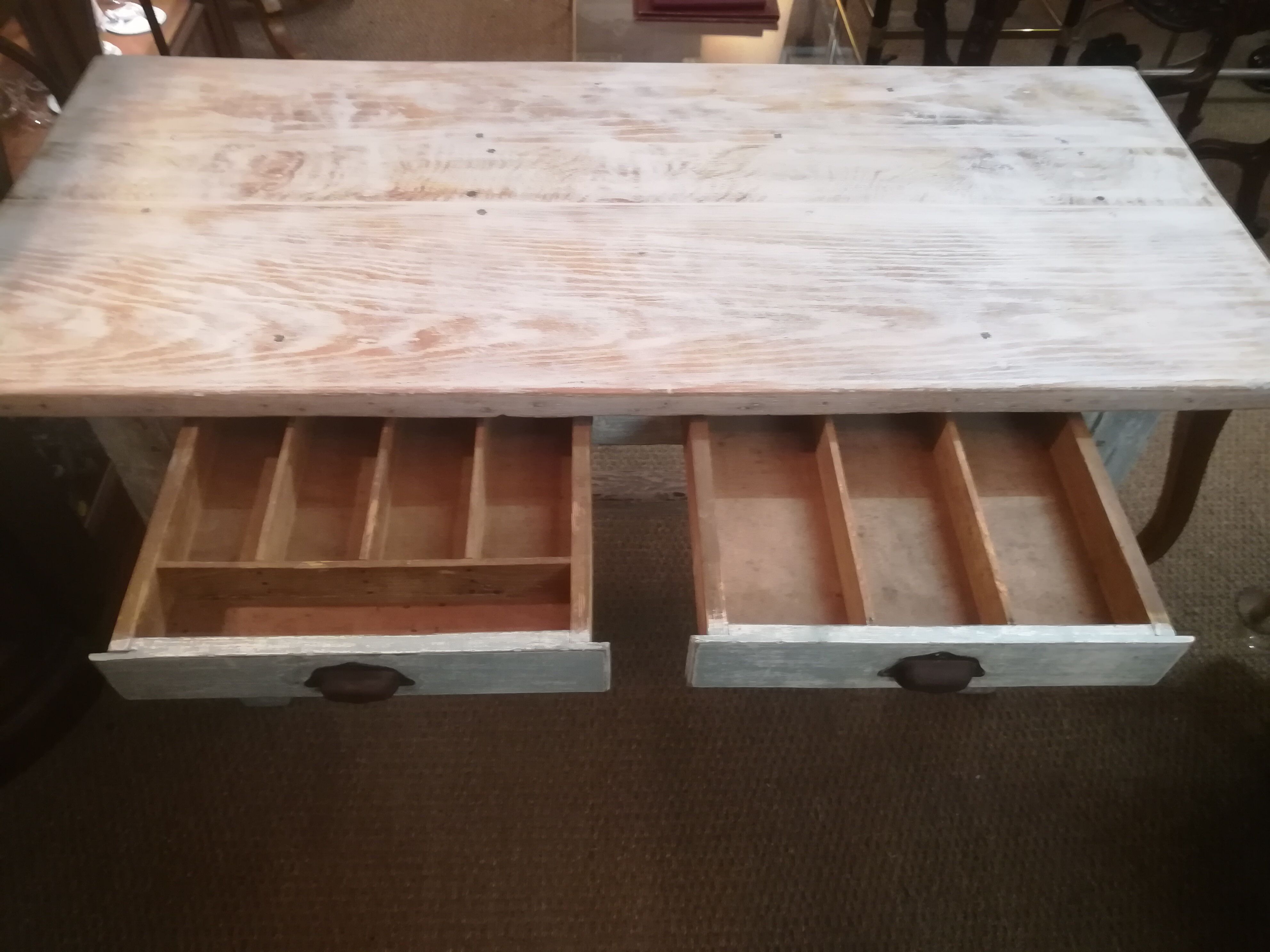 Patinated farm table