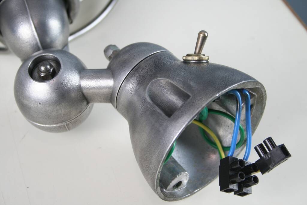 Jieldé graphite industrial wall lamp by Jean Louis Domecq