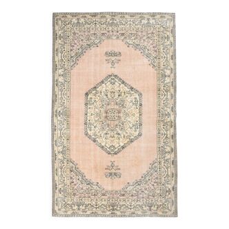 6x10 Classic Beige & Black Vintage Rug, 193x317Cm