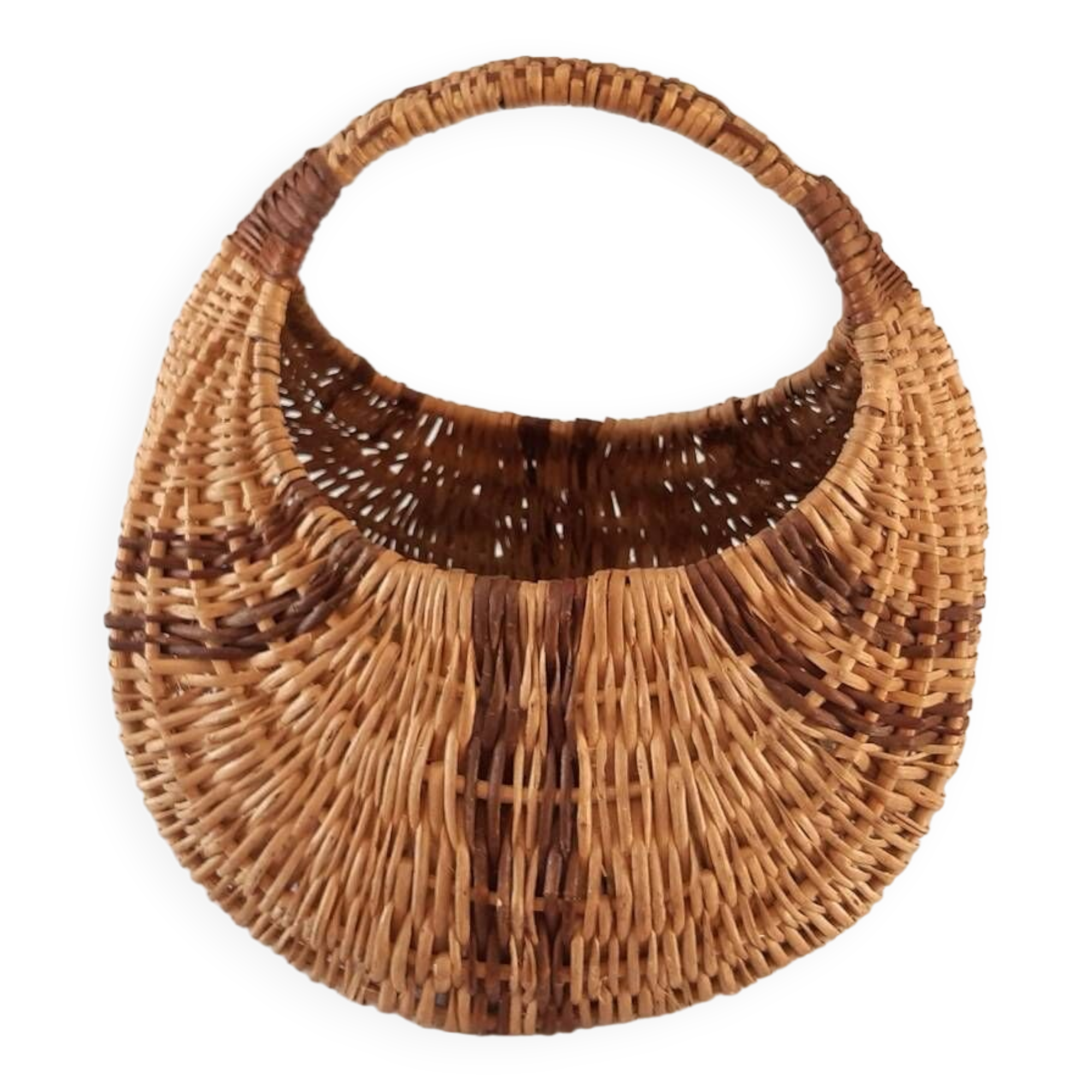 Old banana basket with wicker two colors