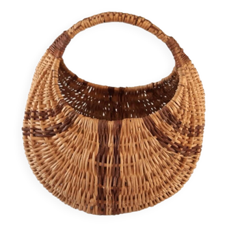 Old banana basket with wicker two colors