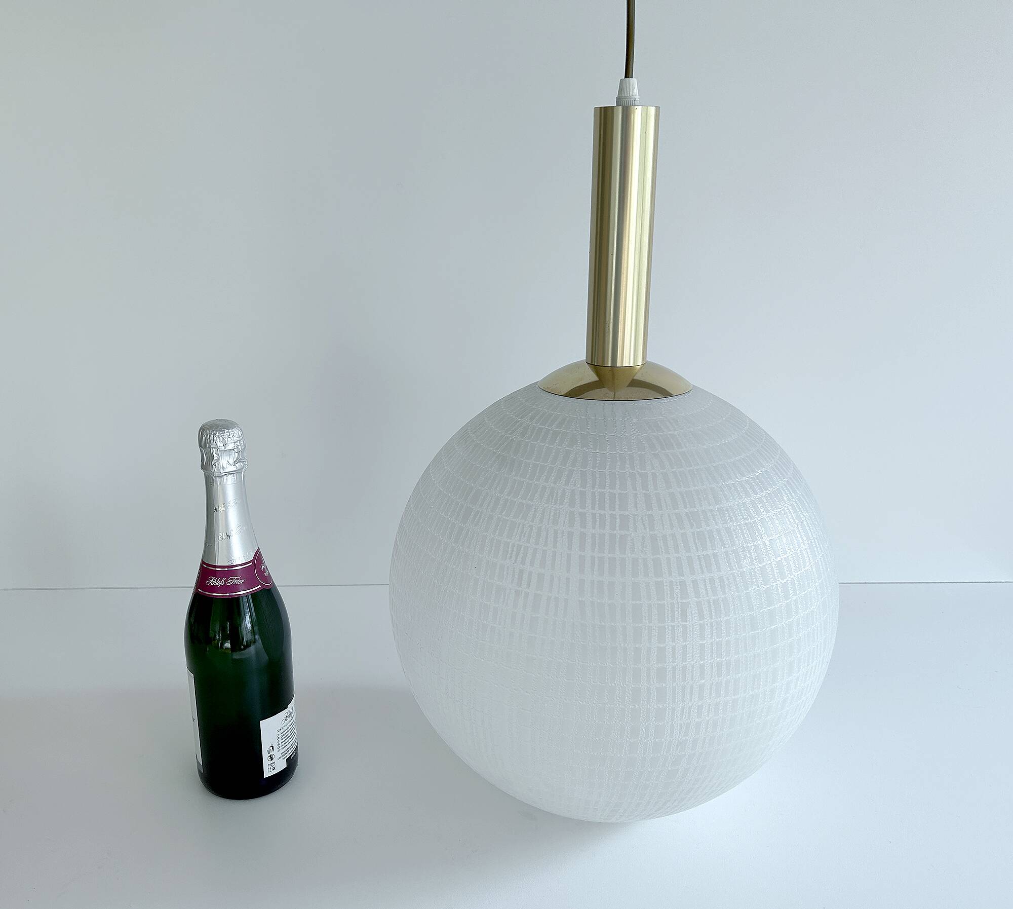 Large vintage glass ball pendant light, 60s