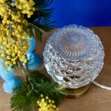 Vintage globe table lamp in moulded glass