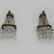 Pair of vintage hot air balloon wall sconces with glass tassels. Year 50