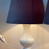 Pair of Vintage Alabaster Stone Lamps