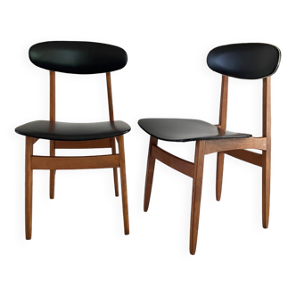 Pair of chic vintage Scandinavian chairs