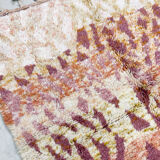 Moroccan Berber carpet beni ouarain mottled rosé with colorful patterns 245x155cm