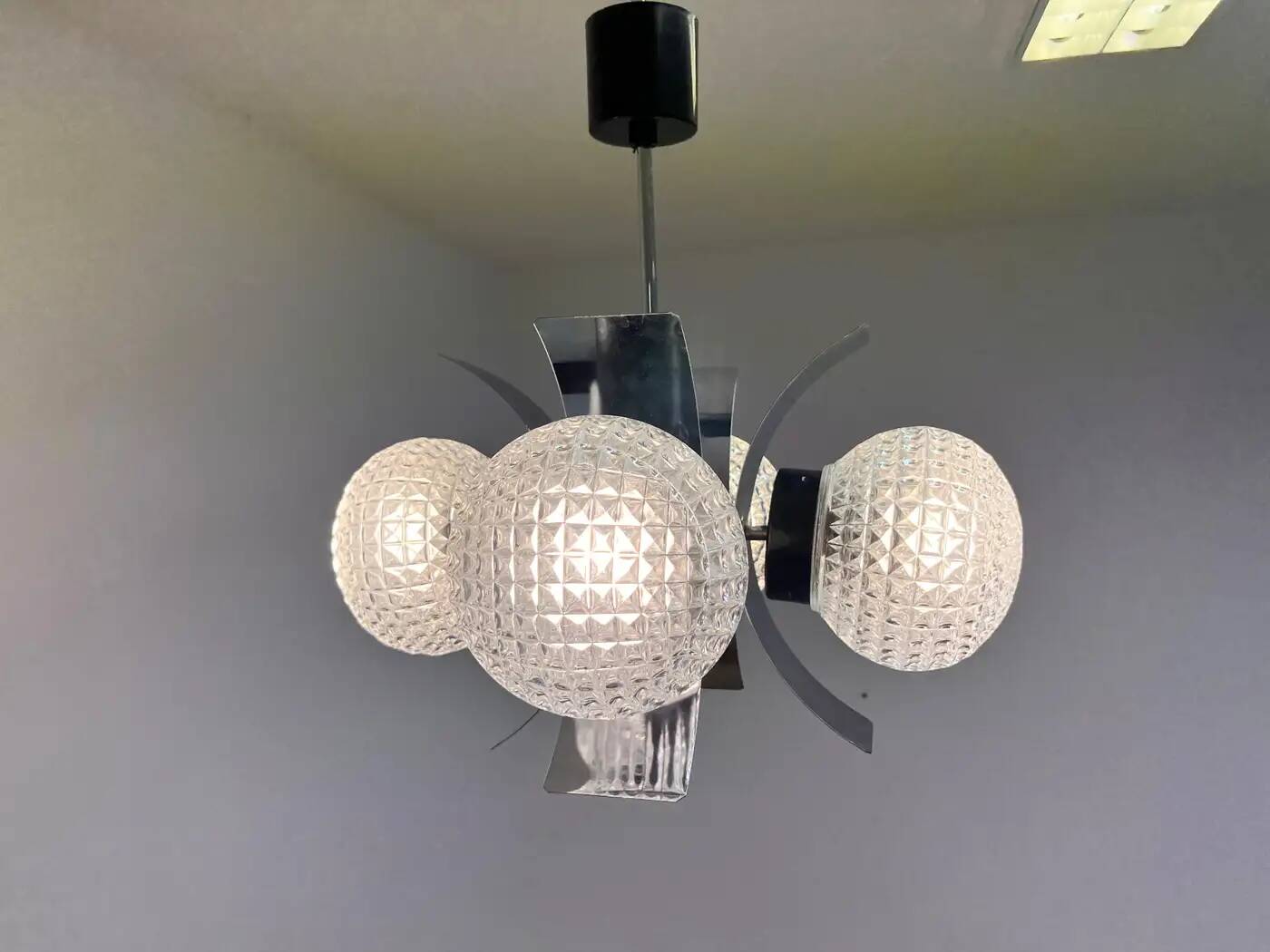 Mid-century design glass pendant - 1970s / Czechoslovakia